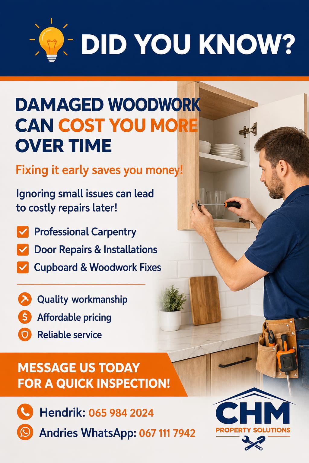 Carpentry and woodwork repairs