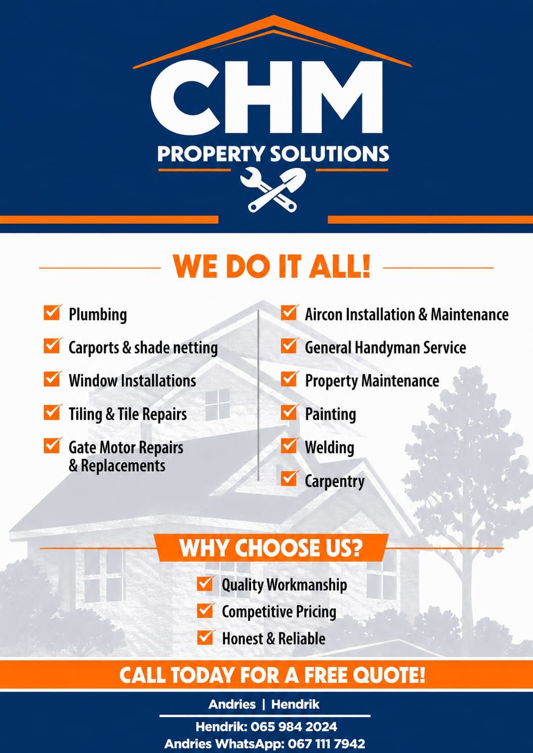CHM Property Solutions — full service offering